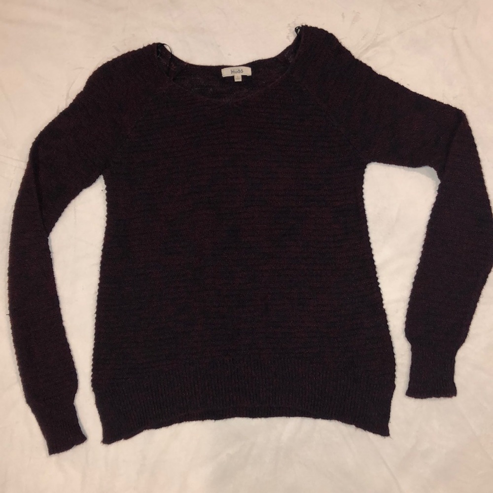 Tan and Maroon Knitted Sweater